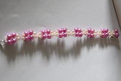 Bracelet en perle lilas et blanche
